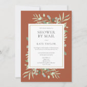 ブライダルシャワーバイメールグリーンリー結婚ズテラコッタ 招待状 (正面)