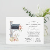 ブライダルシャワーバイメールピンクカボチャのメールボックス 招待状 (スタンド正面)