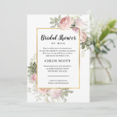 ブライダルシャワーバイメールピンクローズフローラ招待状 (スタンド正面)