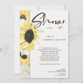 ブライダルシャワーバイメールヴィンテージひまわり 招待状 (正面)
