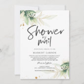 ブライダルシャワーバイメール招待状グリーン金ゴールド 招待状 (正面)