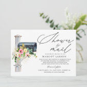 ブライダルシャワーバイメール招待状赤面ピンク金ゴールド 招待状 (スタンド正面)