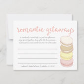 ブライダルシャワーバケーションアイディアカード | フランスの Macaron 招待状 (正面)