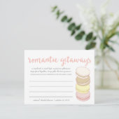 ブライダルシャワーバケーションアイディアカード | フランスの Macaron 招待状 (スタンド正面)