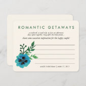 ブライダルシャワーバケーションアイディアカード |青いフローラ 招待状 (正面/裏面)