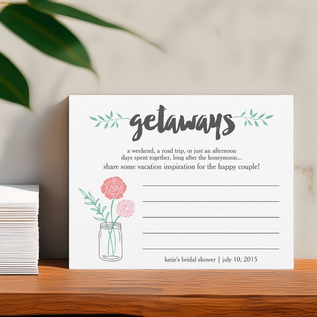 ブライダルシャワーバケーションアイディアカード | Mason Jar (クリエイターアップロード済み)