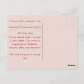 ブライダルシャワーバジェット赤面ワイン金ゴールド招待状 ポストカード (裏面)