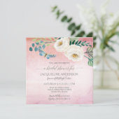 ブライダルシャワーバタモダンフライバラピンクリース 招待状 (スタンド正面)