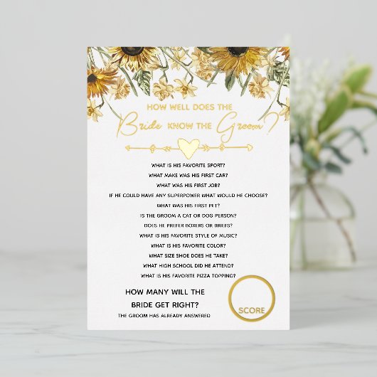 ブライダルシャワーバチェロレッテ新郎新婦 箔招待状 (立ち正面)