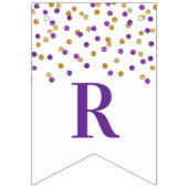 ブライダルシャワーバナーパープル金ゴールド紙吹雪 バンティングフラッグ (第3の旗)