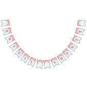 ブライダルシャワーバナーライトブルーウォーターカラーフラワー バンティングフラッグ (全)