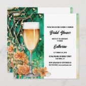 ブライダルシャワーバブルオレンジバラトレンディーグリーン シーズンカード (正面/裏面)