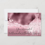 ブライダルシャワーバラスパークドレスグリッター海 招待状 (正面)