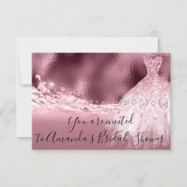 ブライダルシャワーバラスパークドレスグリッター海 招待状