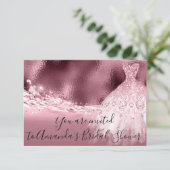 ブライダルシャワーバラスパークドレスグリッター海 招待状 (スタンド正面)