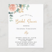 ブライダルシャワーバラユーカリ予算招待状 チラシ (正面)