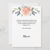 ブライダルシャワーバララベンダー写真サンキューカード 招待状 (裏面)