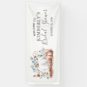 ブライダルシャワーバラ金ゴールドおよびホワイトカボチャ秋 横断幕 (縦)