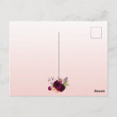 ブライダルシャワーバラ金ゴールドへの招待 ポストカード (裏面)