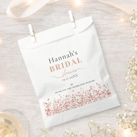 ブライダルシャワーバラ金ゴールドエレガントグリッターバッグ フェイバーバッグ (クリップ留めされた状態)