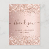 ブライダルシャワーバラ金ゴールドグリッターダストユーズ ポストカード (正面)