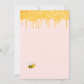 ブライダルシャワーバラ金ゴールドグリッタードリップスブライドto bee 招待状 (裏面)