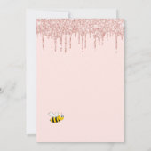 ブライダルシャワーバラ金ゴールドグリッタードリップスブライドto bee 招待状 (裏面)