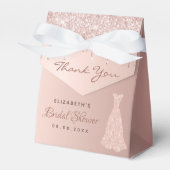 ブライダルシャワーバラ金ゴールドグリッタードレ感謝していスユー フェイバーボックス (正面サイド)