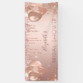 ブライダルシャワーバラ金ゴールドグリッターバルーンパーティー 横断幕 (縦)