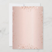 ブライダルシャワーバラ金ゴールドグリッターバルーン 招待状 (裏面)