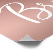 ブライダルシャワーバラ金ゴールドグリッター歓迎 ポスター (角)