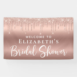 ブライダルシャワーバラ金ゴールドグリッター歓迎 横断幕