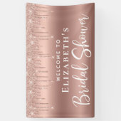 ブライダルシャワーバラ金ゴールドグリッター歓迎 横断幕 (縦)