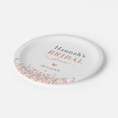ブライダルシャワーバラ金ゴールドグリッター ペーパープレート (アングル)