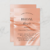 ブライダルシャワーバラ金ゴールドサテンシルク 招待状 (正面/裏面)