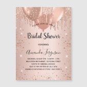 ブライダルシャワーバラ金ゴールドバルーン磁石の招待 (正面)