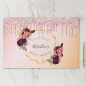 ブライダルシャワーバラ金ゴールドピンクグリッターランチョンマット ペーパーパッド (インサイチュ)