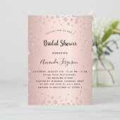 ブライダルシャワーバラ金ゴールドピンクダイヤモンドグラマー 招待状 (スタンド正面)