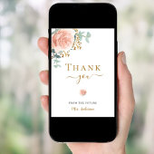 ブライダルシャワーバラ金ゴールドピンクフローラサンキューカード 招待状