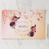 ブライダルシャワーバラ金ゴールドピンクフローラ紙ランチョンマット ペーパーパッド (インサイチュ)