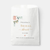 ブライダルシャワーバラ金ゴールドフローラユーカリエレガント フェイバーバッグ (正面)