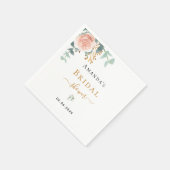 ブライダルシャワーバラ金ゴールドフローラユーカリ スタンダードカクテルナプキン (角)