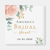 ブライダルシャワーバラ金ゴールドフローラユーカリ マグネット (正面)