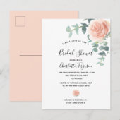 ブライダルシャワーバラ金ゴールドフローラ緑エレガント ポストカード (正面/裏面)