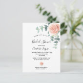 ブライダルシャワーバラ金ゴールドフローラ緑エレガント ポストカード (スタンド正面)