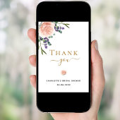 ブライダルシャワーバラ金ゴールドラベンダーサンキューカード 招待状