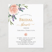 ブライダルシャワーバラ金ゴールドラベンダーフローラ招待 (正面)