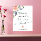 ブライダルシャワーバラ金ゴールドラベンダーフローラ ポスター