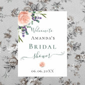 ブライダルシャワーバラ金ゴールドラベンダーフローラ ポスター