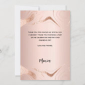 ブライダルシャワーバラ金ゴールド写真サンキューカード 招待状 (裏面)